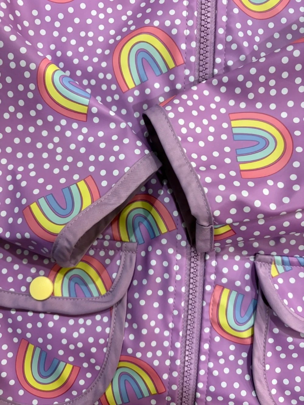 Cat & Jack Girls Purple Rainbow Raincoat